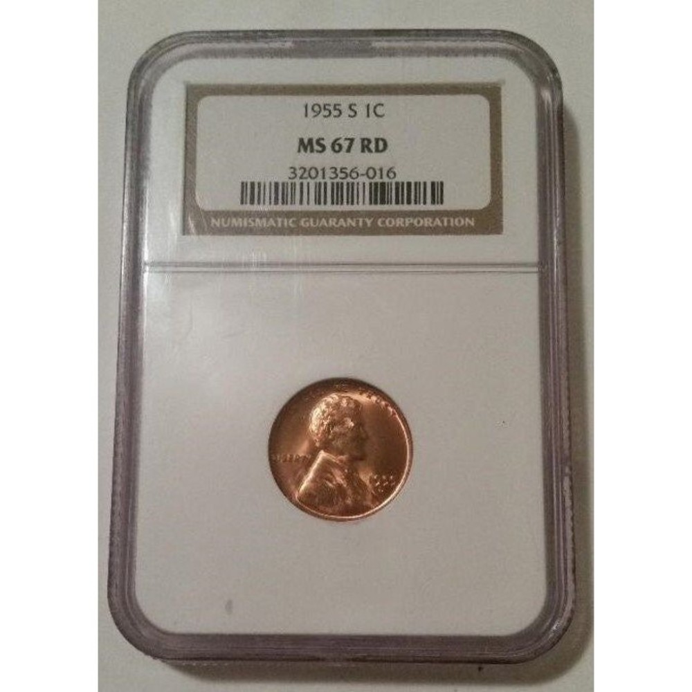 1955 S Lincoln Wheat Cent MS67 RED NGC
